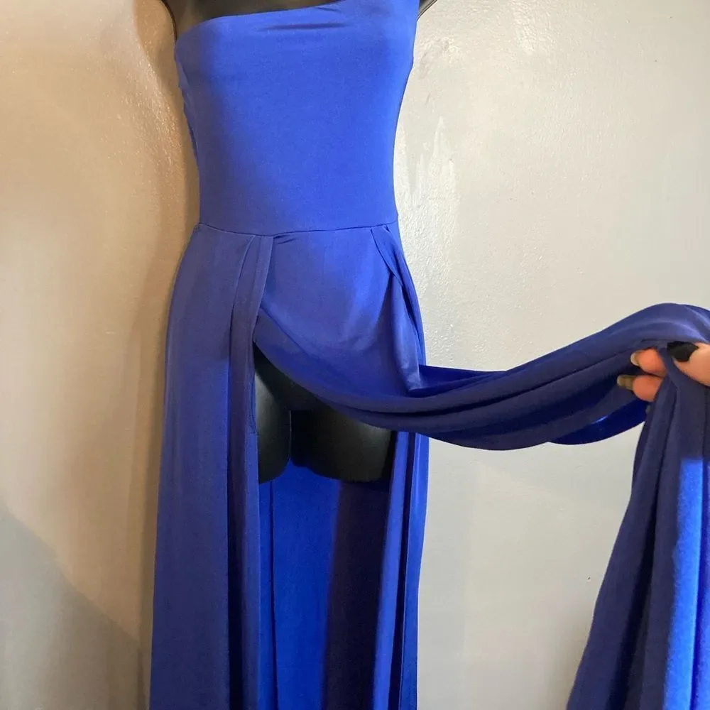 Lucy in the Sky one shoulder blue formal dress - Picture 7 of 9